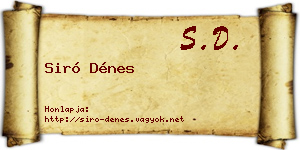 Siró Dénes névjegykártya